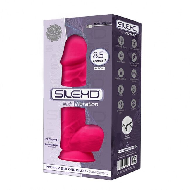 Фалоімітатор з вібрацією SilexD Norman Vibro Pink, двошаровий, d 5 см