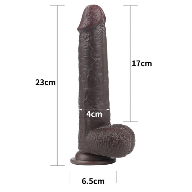 Фалоімітатор LoveToy Sliding-Skin Dual Layer Dong 9" Black