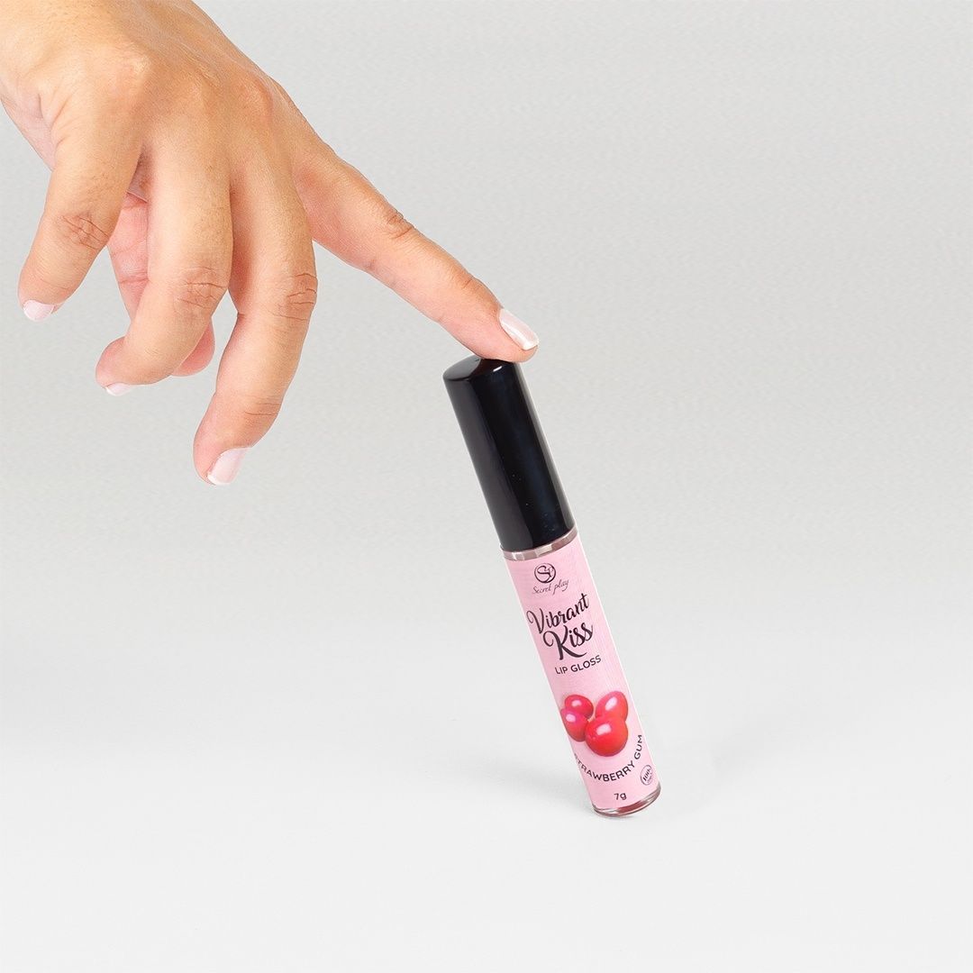 Блиск для губ з ефектом вібрації Secret Play Strawberry Gum Lip Gloss Vibrant Kiss