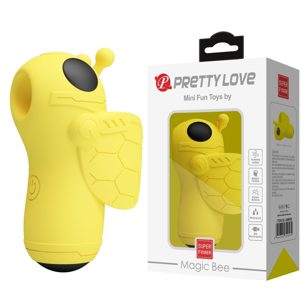 Вакуумний вібростимулятор клітора Pretty Love Magic Bee Stimulator Yellow