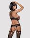 Бодистокинг Obsessive Bodystocking G313 S/M/L, шнуровка, геометрический декор
