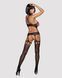 Бодистокинг Obsessive Bodystocking G313 S/M/L, шнуровка, геометрический декор