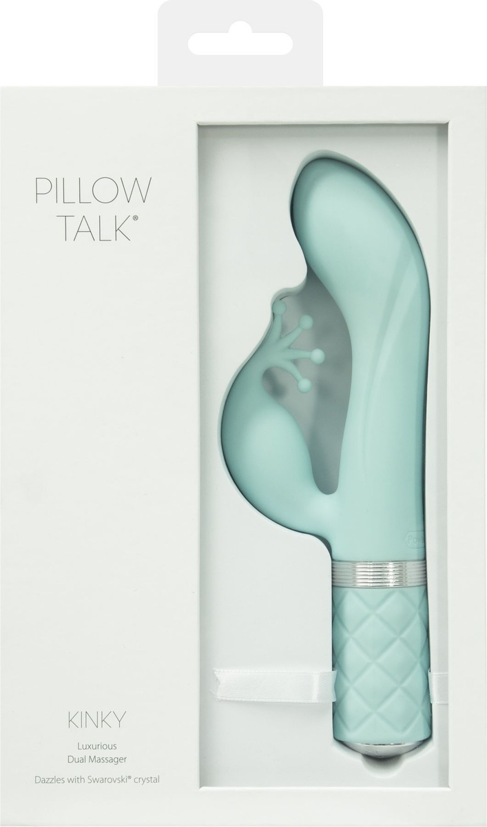 Вібратор-кролик Pillow Talk - Kinky Teal з кристалом Сваровскі