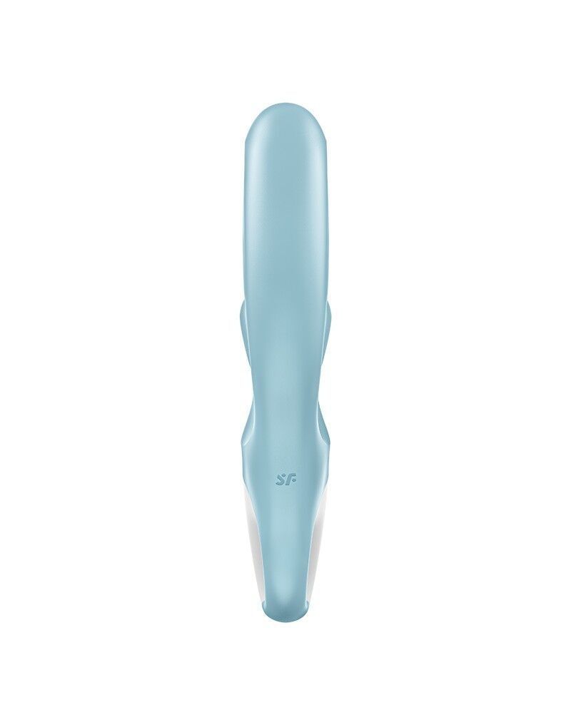 Вибратор-кролик Satisfyer Love Me Blue, гибкий, отросток с тройным кончиком