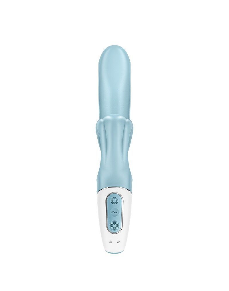 Вибратор-кролик Satisfyer Love Me Blue, гибкий, отросток с тройным кончиком