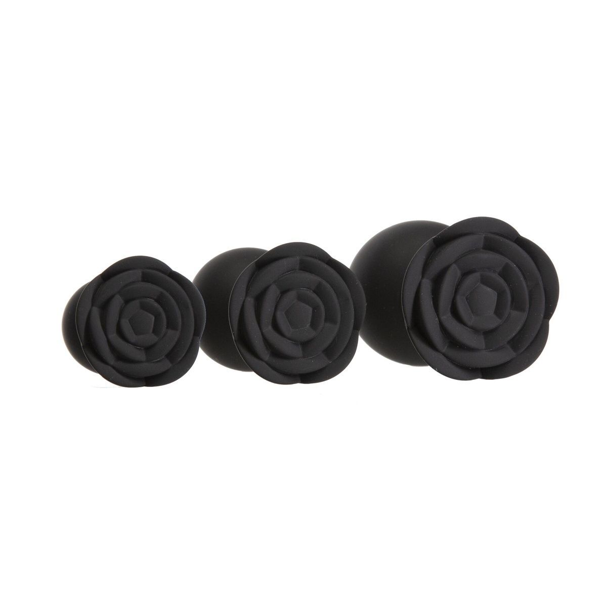 Набір силіконових анальних пробок BMS Roses Til&rsquo; Dawn Silicone Anal Plug Kit Starter Kit Black