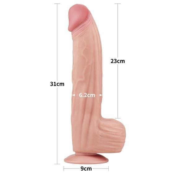 Фаллоимитатор Sliding-Skin Dual Layer Dong 12" Flesh