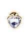 Анальная пробка Jewellery Gold Heart Plug Clear, 2,7 см