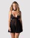 Бэби-долл Obsessive Donarella babydoll & thong, кружевной лиф, чокер и стринги в комплекте, XS/S
