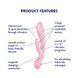 Двосторонній вібратор-кролик Satisfyer Triple Oh Pink, 3 мотори, руків&rsquo;я-масажер