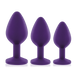 Набор анальных пробок с кристаллом Rianne S: Booty Plug Set Purple, диаметр 2,7см, 3,5см, 4,1см