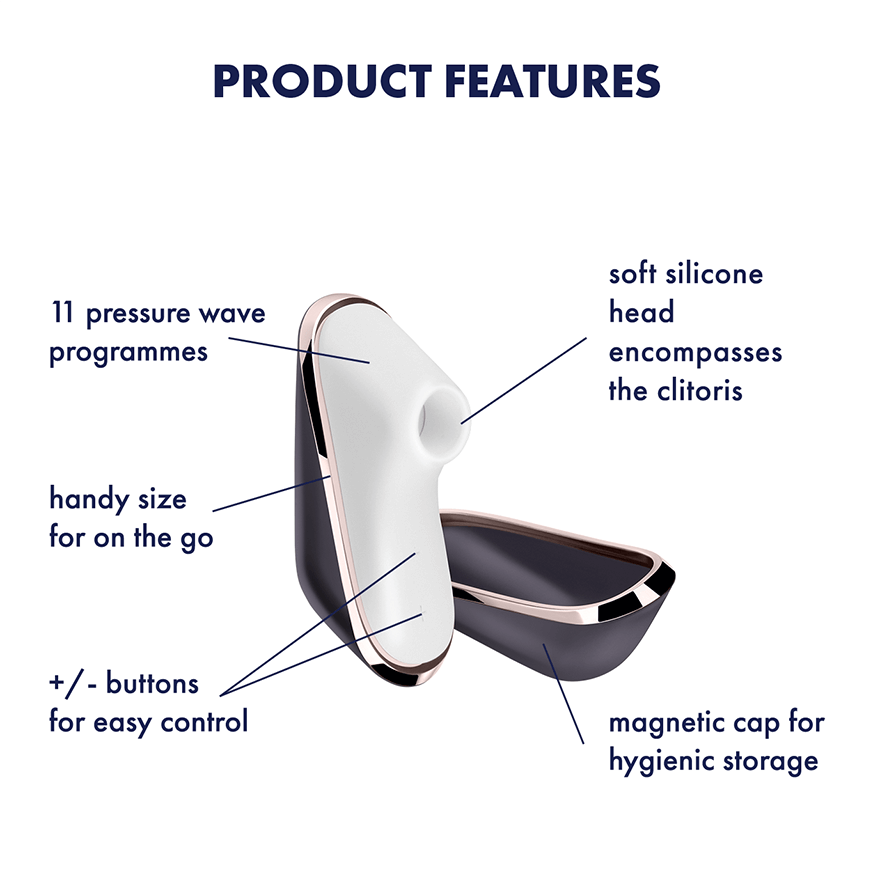 Вакуумный клиторальный стимулятор Satisfyer Traveler, корпус-чехол на магнитах