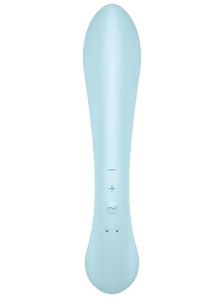 Двухсторонний вибратор-кролик Satisfyer Triple Oh Light Blue, 3 мотора, рукоятка-массажер