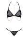 Комплект с цепочками Obsessive Pantheria 2-pcs set black L/XL, бюстгальтер, трусики