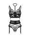 Комплект Obsessive Premisis Black 3-pcs crotchless set  , S/M