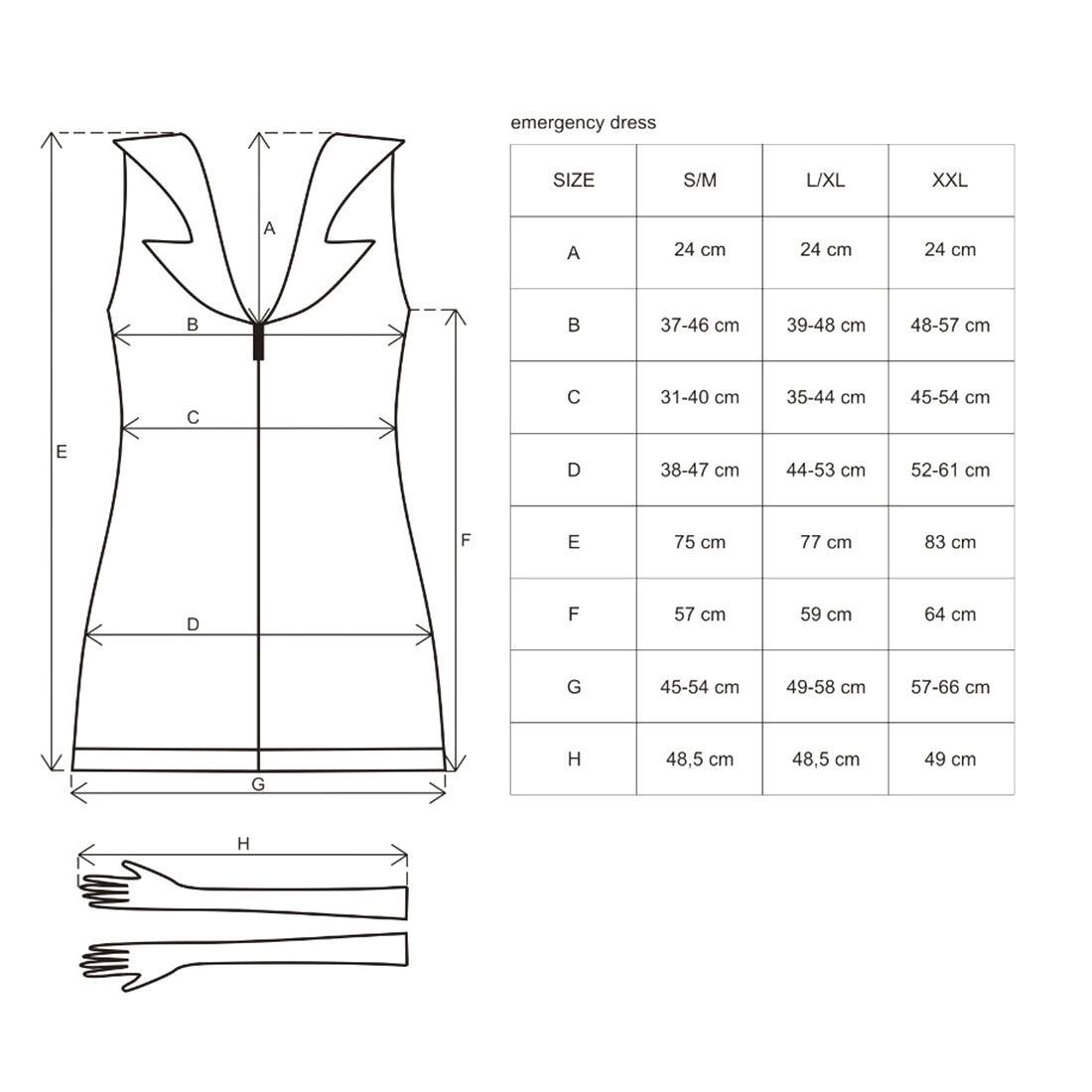 Эротический костюм медсестры Obsessive Emergency dress S/M, white, платье, стринги, перчатки, чепчик, стетоскоп, S/M