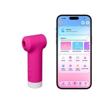 Смарт-стимулятор клитора Lovense Fizz 2-в-1: вакуумная стимуляция и ритмичные постукивания