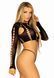 Комплект безшовної білизни Leg Avenue Long sleeve crop top & string Black, One Size, топ, стрінги