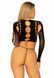 Комплект безшовної білизни Leg Avenue Long sleeve crop top & string Black, One Size, топ, стрінги