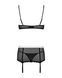 Эротический костюм горничной Obsessive Maidme set 5pcs, бюстгальтер, пояс с фартуком, чулки, S/M