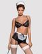 Эротический костюм горничной Obsessive Maidme set 5pcs, бюстгальтер, пояс с фартуком, чулки, S/M