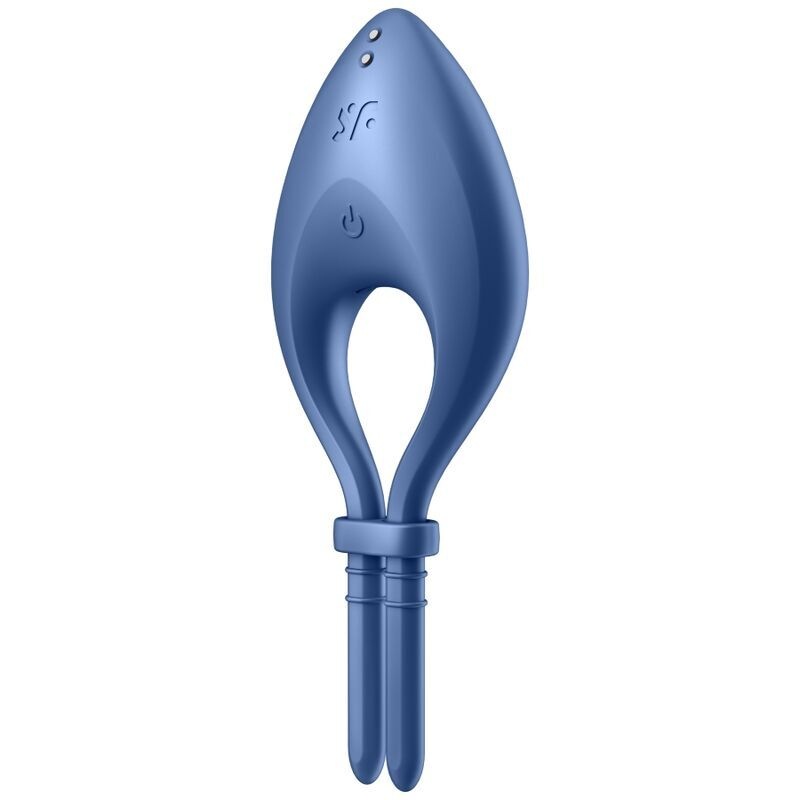 Эрекционное смарт-виброкольцо лассо с регулировкой размера Satisfyer Bullseye Blue