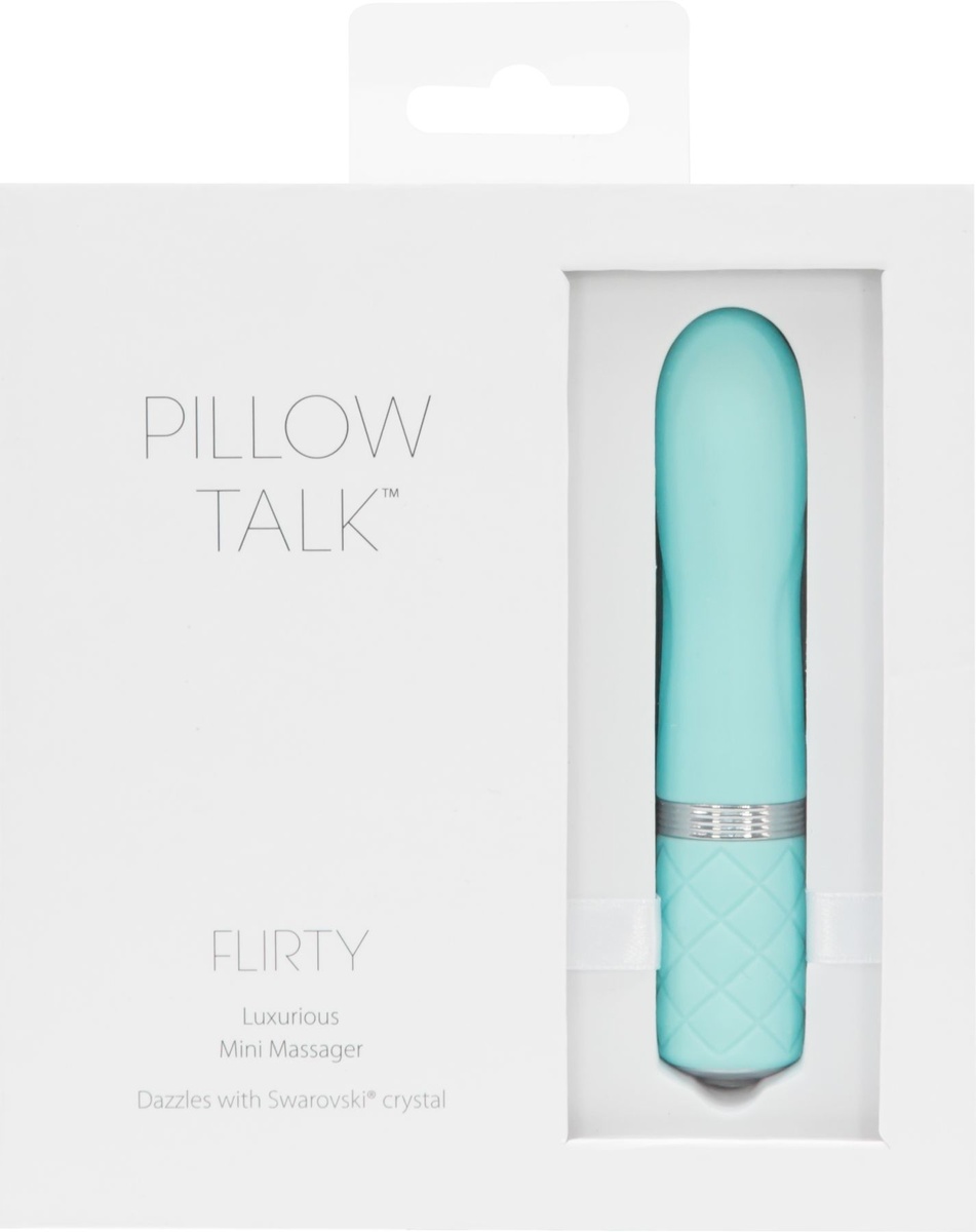 Вібратор PILLOW TALK - Flirty Teal з кристалом Сваровські