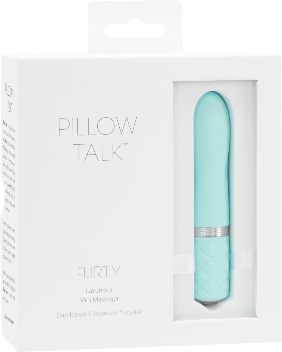 Вібратор PILLOW TALK - Flirty Teal з кристалом Сваровські