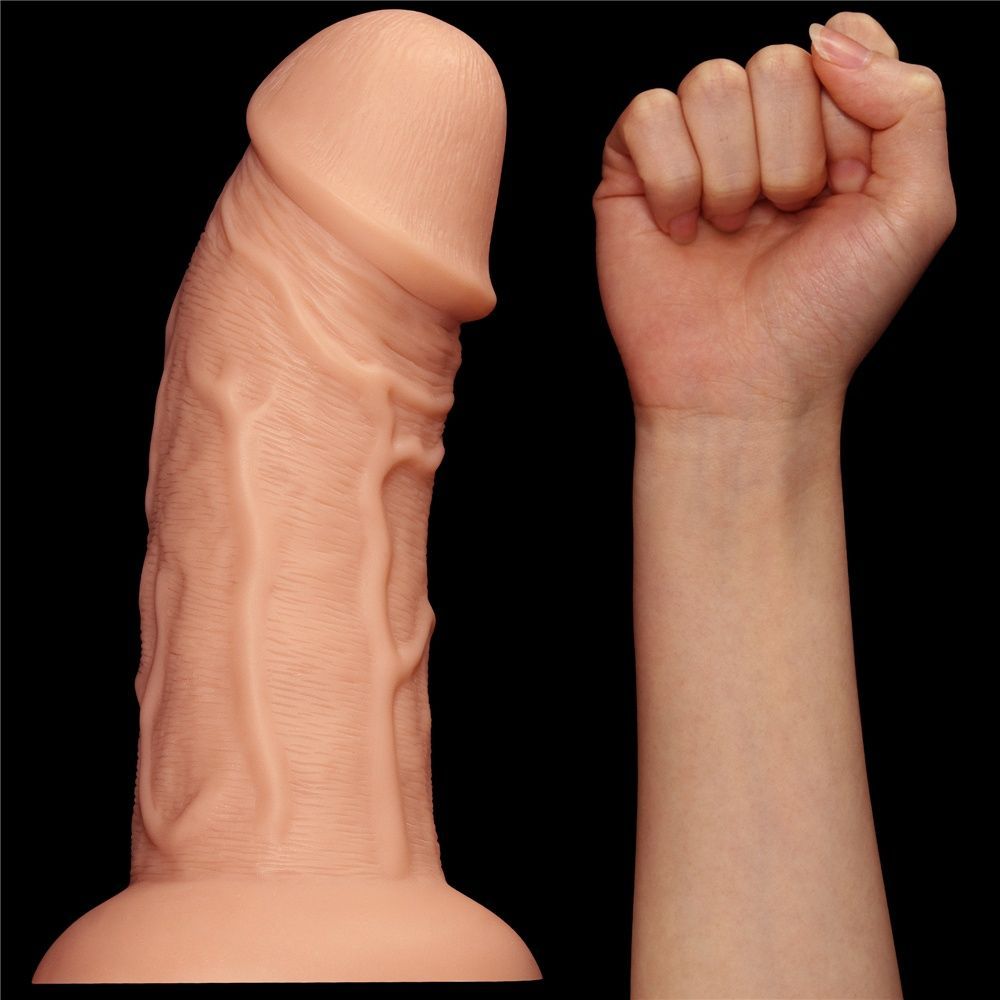 Фаллоимитатор LoveToy King-Sized Realistic Curved Dildo 9.5" Flesh