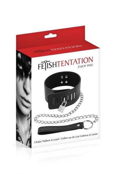 Нашийник з повідцем Fetish Tentation Padlock and Leash