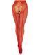 Стрип-колготки Leg Avenue Crotchless Net Tights with Heart Backseam, One Size, красные, с доступом