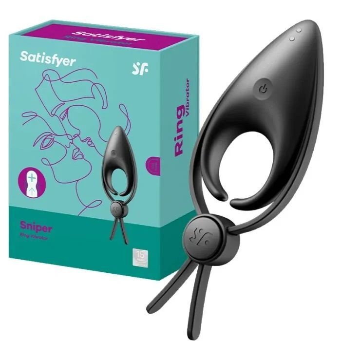 Эрекционное виброкольцо-лассо с регулировкой размера Satisfyer Sniper Black