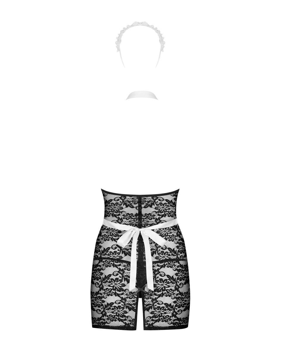 Еротичний костюм покоївки Obsessive Servgirl costume, халат, стрінги, фартух, обруч, S/M