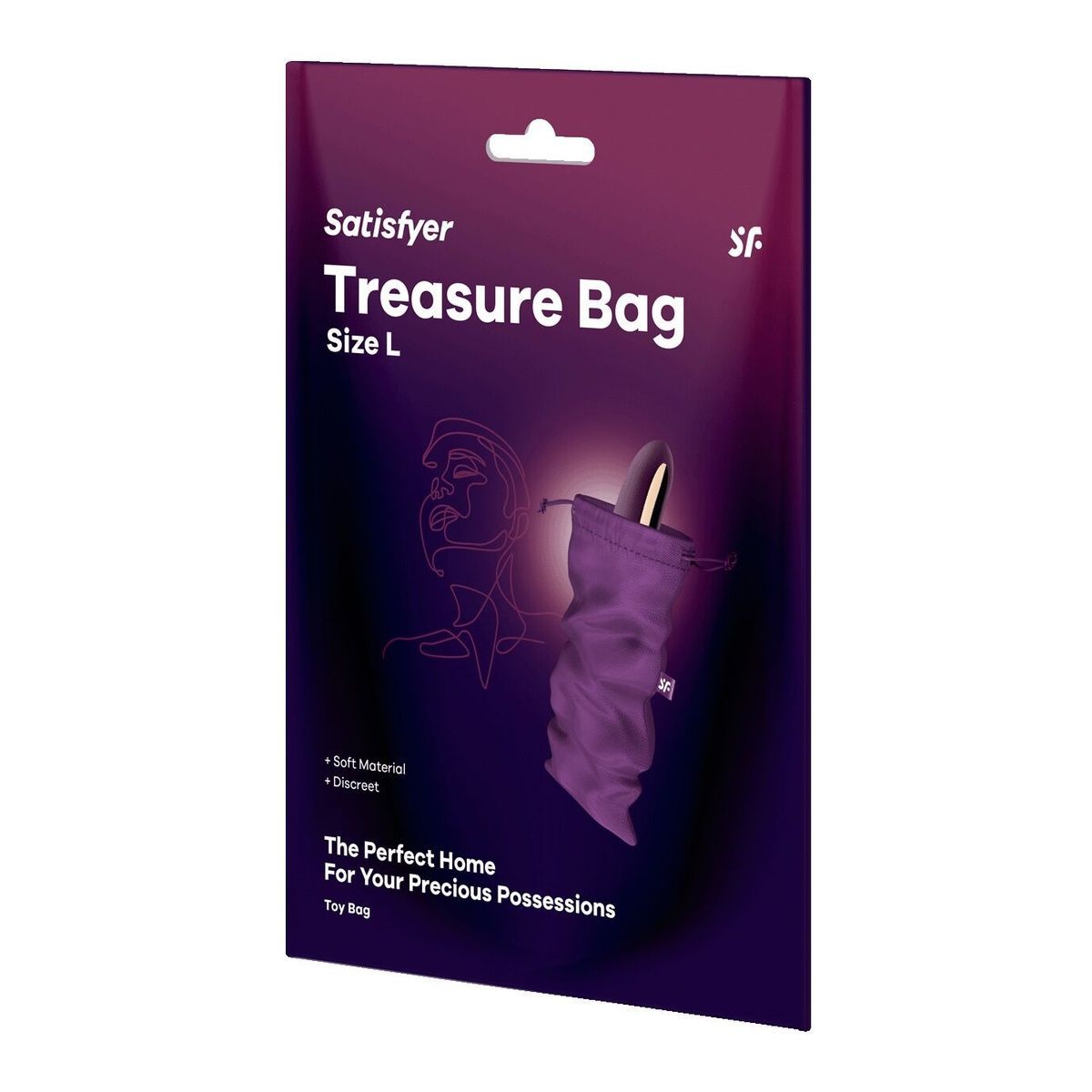 Мешочек для секс-игрушек Satisfyer Treasure Bag L, фиолетовый, на шнурке