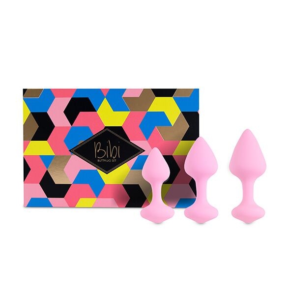 Набір анальних пробок FeelzToys - Bibi Butt Plug Set 3 pcs, рожеві