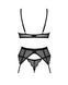Комплект Obsessive Chemeris 3-pcs set, стрінги, пояс для панчіх, бюстгальтер, XS/S