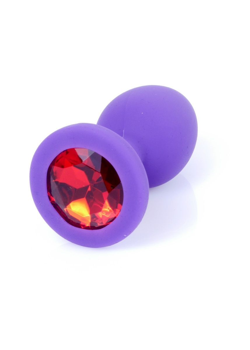 Анальная пробка Jewellery Silicone Purple Plug S Red