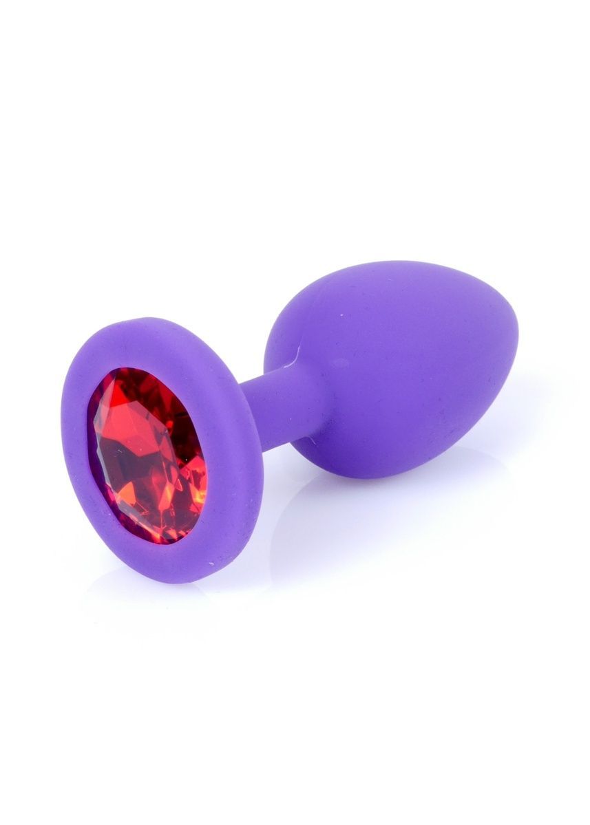 Анальная пробка Jewellery Silicone Purple Plug S Red