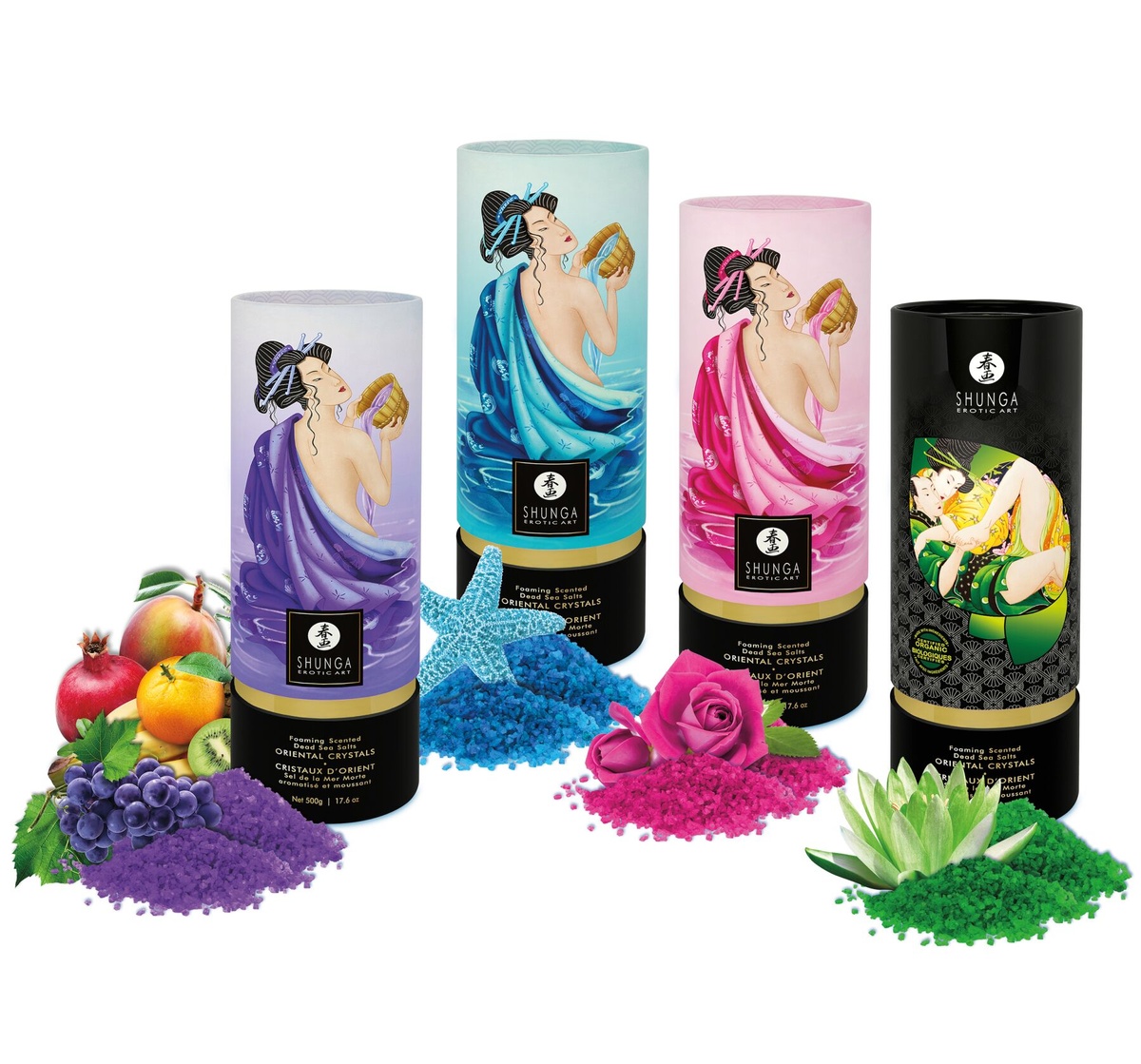 Пінлива сіль для ванни Shunga Dead Sea salt Oriental Crystals — Exotic Fruits (500 г)