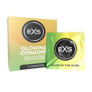 Презервативи EXS Glow, світяться в темряві, 3 шт