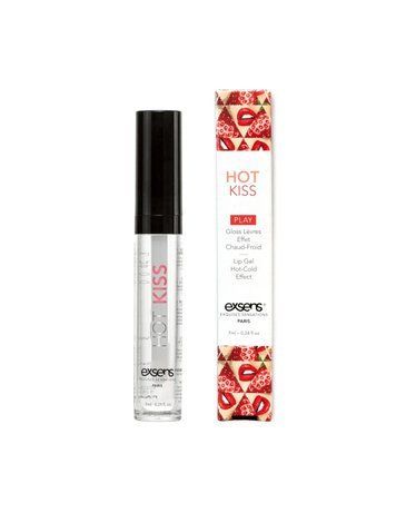 Стимулирующий блеск для губ EXSENS Strawberry Hot Kiss, 7 мл, согревает и охлаждает