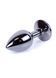 Анальная пробка Jewellery Dark Silver Plug Clear, 2,7 см