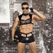 Мужской эротический костюм полицейского "Капитан Суровый" One Size Black: фуражка, трусы, топ, перча, One size