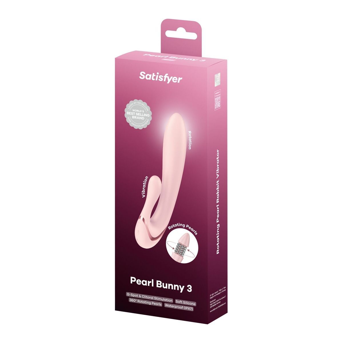 Вибратор-кролик Satisfyer Pearl Bunny 3 с вращающимися жемчужинами