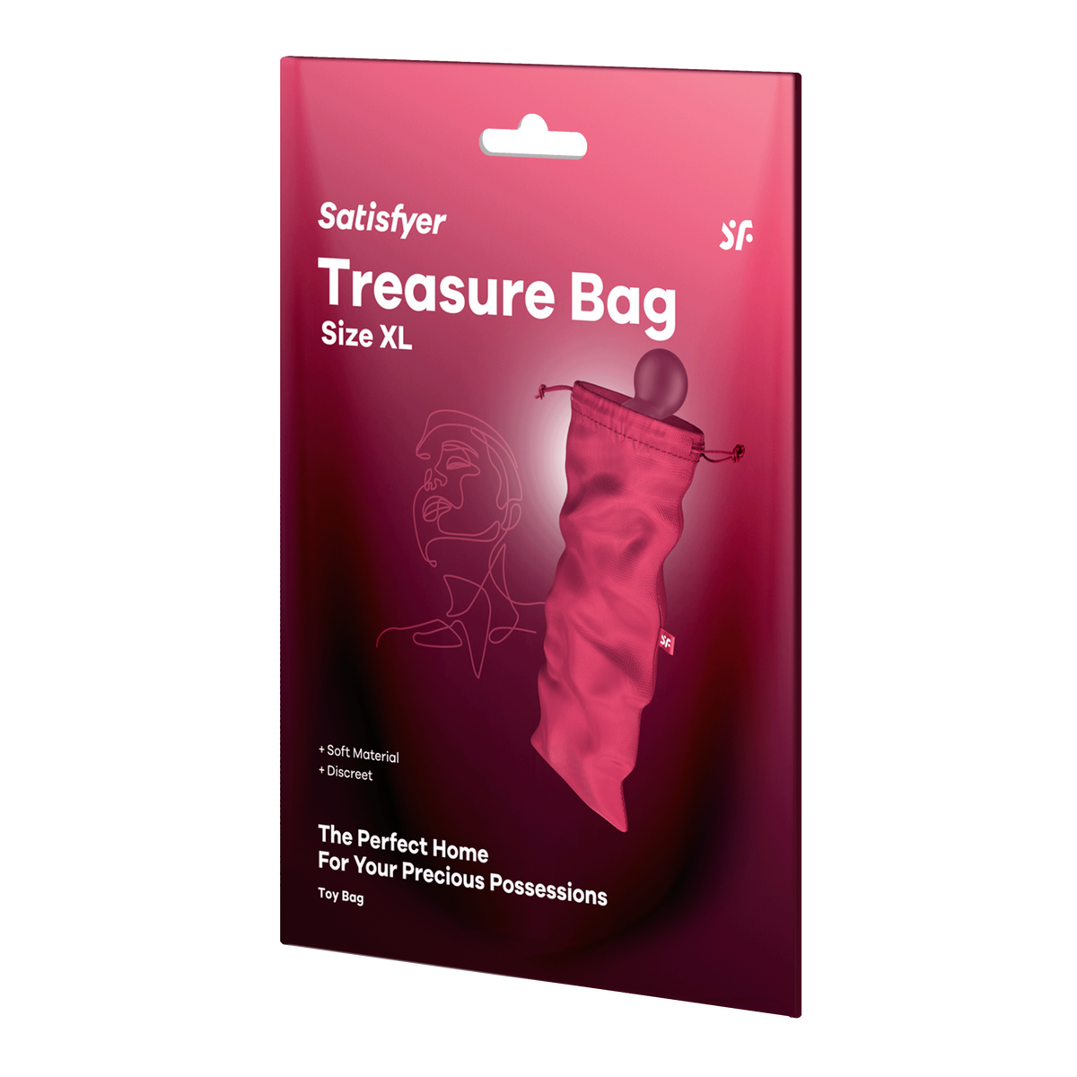 Мешочек для секс-игрушек Satisfyer Treasure Bag XL, розовый, на шнурке