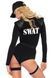 Костюм еротичних спецсил Leg Avenue SWAT Team Babe, боді, пояс, підв&rsquo;язки, іграшкова рація, кепка, XS