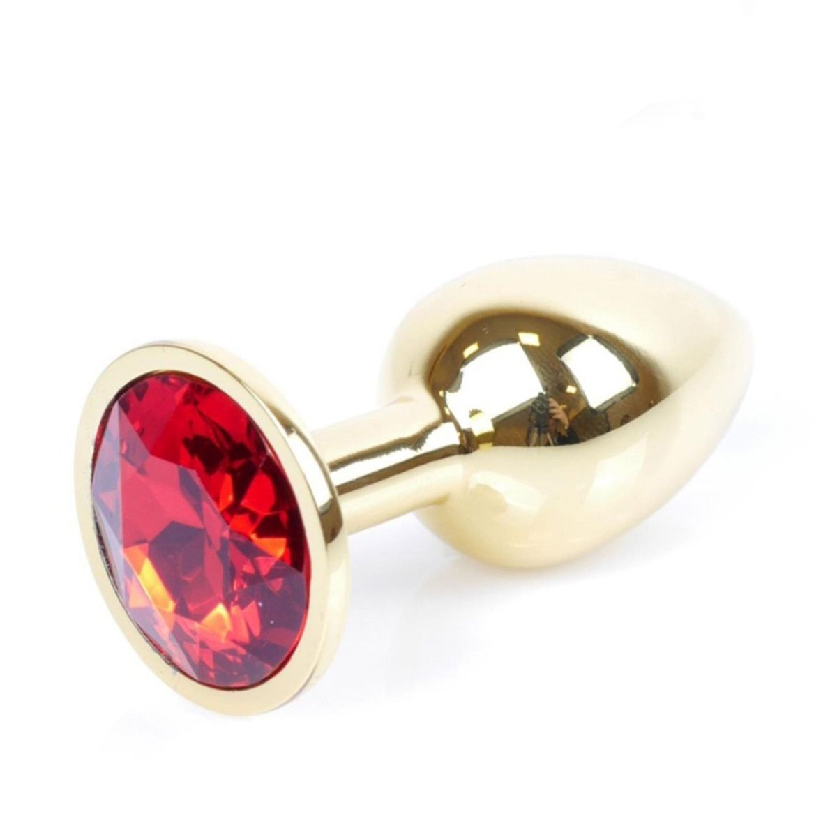 Анальная пробка Jewellery Gold Plug Red, 2,7 см