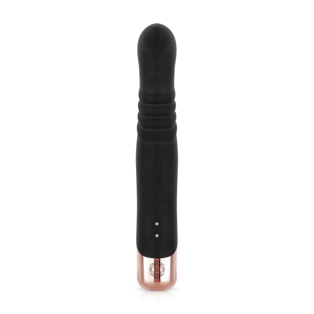 Вибратор-кролик Rosy Gold с имитацией фрикций - Rabbit Vibrator with thrusting function - Black