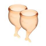 Набор менструальных чаш Satisfyer Feel Secure (orange), 15 мл и 20 мл, мешочек для хранения