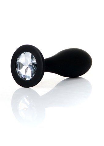 Анальная пробка Jewellery Silicone Black Plug M Clear